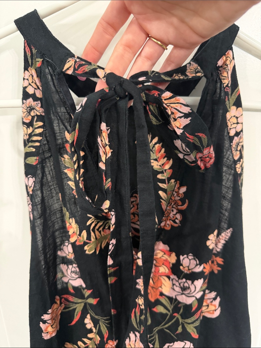 Free People Black Floral Top - Picture 4 of 6